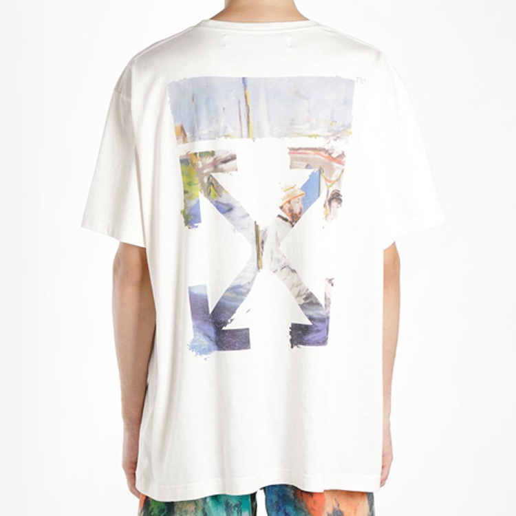 OFF-WHITE White Cotton Arrows Graphic T-Shirt OMAA038G20JER0060110 圖 5