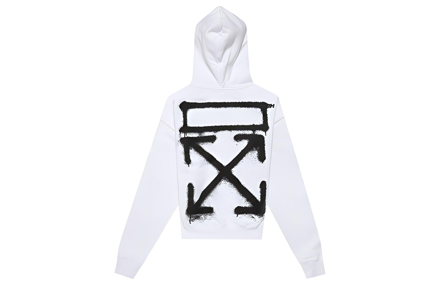 Buy OFF-WHITE 白色喷漆箭头印花连帽衫 - 白色 OMBB037R20E300150110