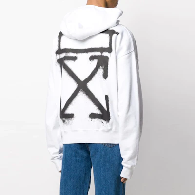 OFF-WHITE 白色喷漆箭头印花连帽衫 - 白色 OMBB037R20E300150110 Purchase OFF-WHITE 白色喷漆箭头印花连帽衫 - 白色 OMBB037R20E300150110