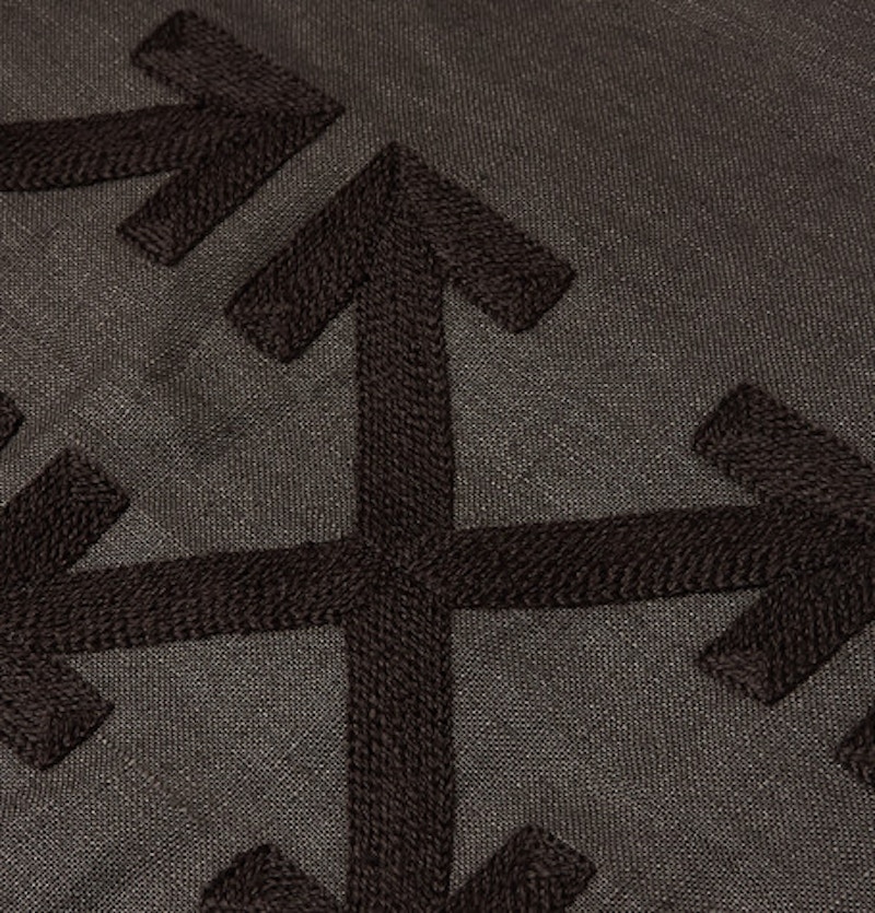 Off-White Wide Leg Cropped Logo Embroidered Pants Brown 圖 3