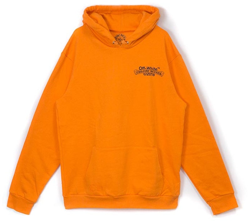 off-white-x-chrome-hearts-2018-hoodie-orange-black