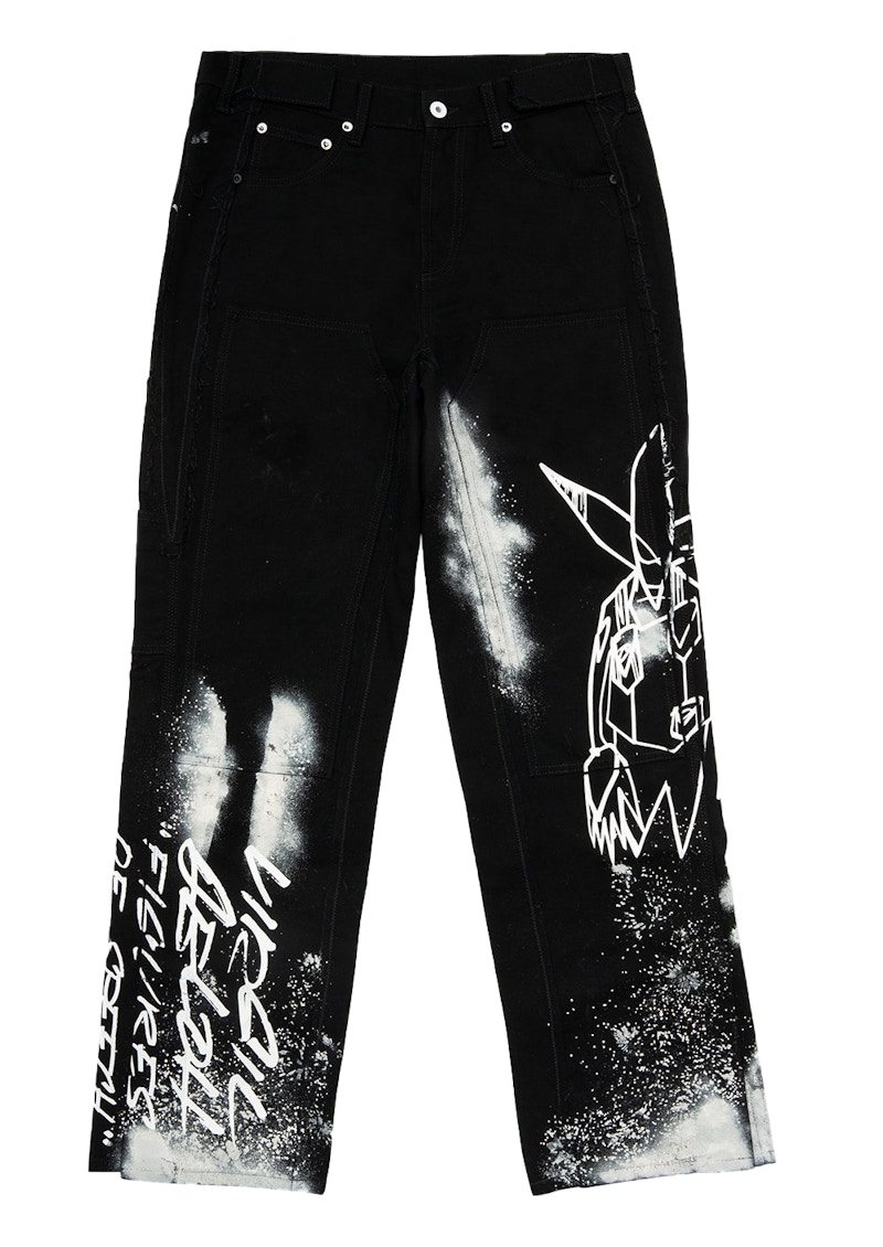 Off-White x Futura Washed Carpenter Denim Pants Black/Multicolor