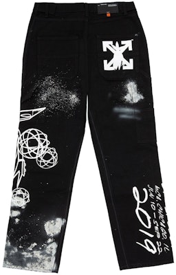 Off-White x Futura Washed Carpenter Denim Pants Black/Multicolor Order Off-White x Futura Washed Carpenter Denim Pants Black/Multicolor