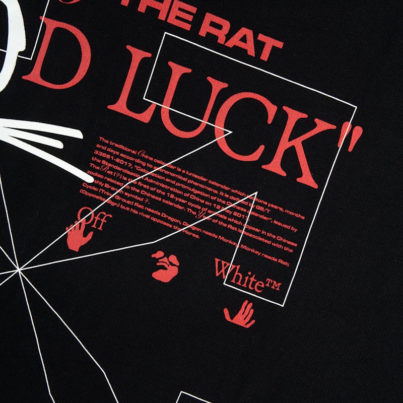 Off-White Lunar New Year Mouse Hoodie Black/White 圖 3