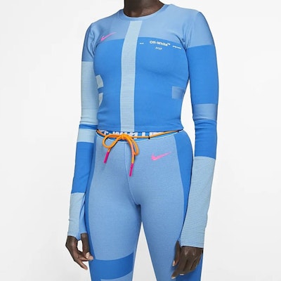 Off-White x Nike Women's Easy Run Top Photo Blue Lookbook Off-White x Nike Women's Easy Run Top Photo Blue