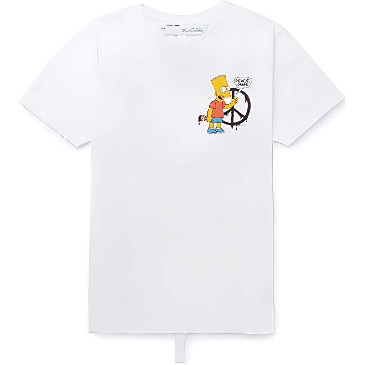 OFF-WHITE The Simpsons Collaboration White Print Tee for Men OMAA027S191850340188 圖 2