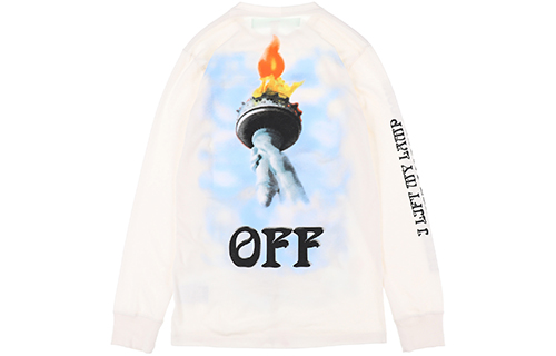 Lookbook OFF-WHITE x Virgil Abloh 自由女神圖案米色圓領衛衣 OMBA025E181920150299