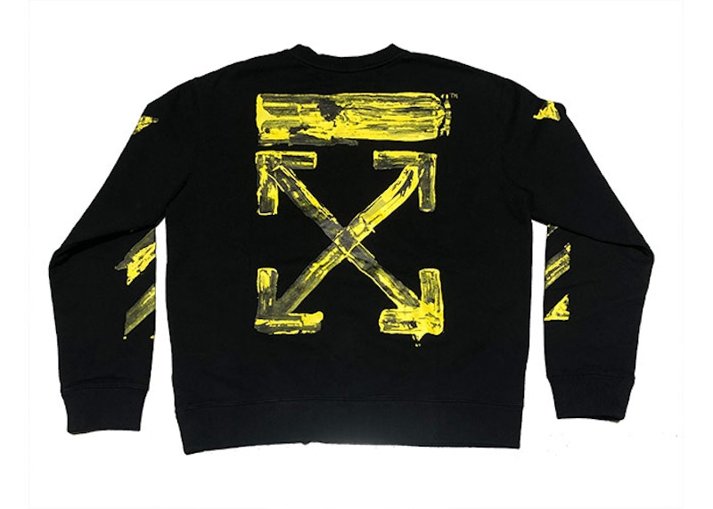 OFF-WHITE Yellow Acrylic Arrow Logo Crewneck Black 圖 2
