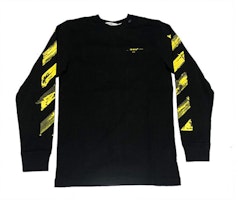 Off-White Yellow Acrylic Arrow Logo L/S Tee Black Off-White Yellow Acrylic Arrow Logo L/S Tee Black