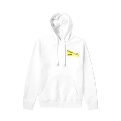 OFF-WHITE Yellow Caution Tape Arrows Graphic Hoodie Men’s White OMBB029S180030240160