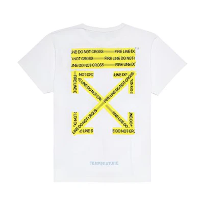 OFF-WHITE Yellow Tape Arrow Short Sleeve Tee White () OMAA002S181850060160