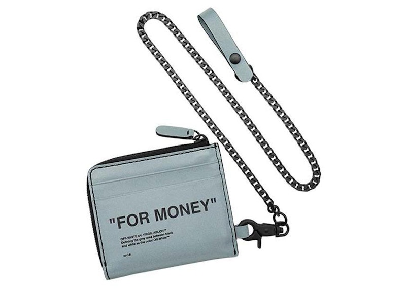 OFF-WHITE Zip Chain Card Case "For Money" (2 Card Slot) Silver 圖 2