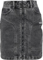 Off-White Zip Front Denim Skirt Dark Grey Off-White Zip Front Denim Skirt Dark Grey