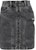 Off-White Zip Front Denim Skirt Dark Grey