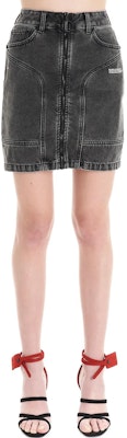 Off-White Zip Front Denim Skirt Dark Grey Lookbook Off-White Zip Front Denim Skirt Dark Grey