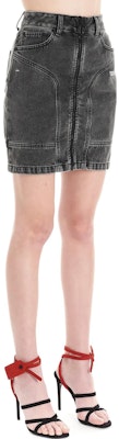 Off-White Zip Front Denim Skirt Dark Grey Purchase Off-White Zip Front Denim Skirt Dark Grey
