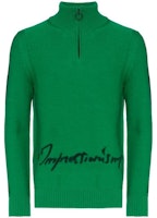 Off-White Zip Knit Turtleneck Sweater Green/Black Off-White Zip Knit Turtleneck Sweater Green/Black