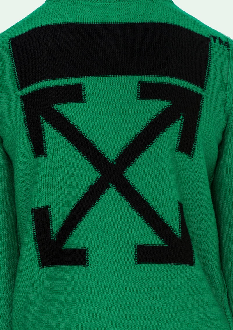 Order オフホワイト ジップニット タートルネック (緑/黒)
