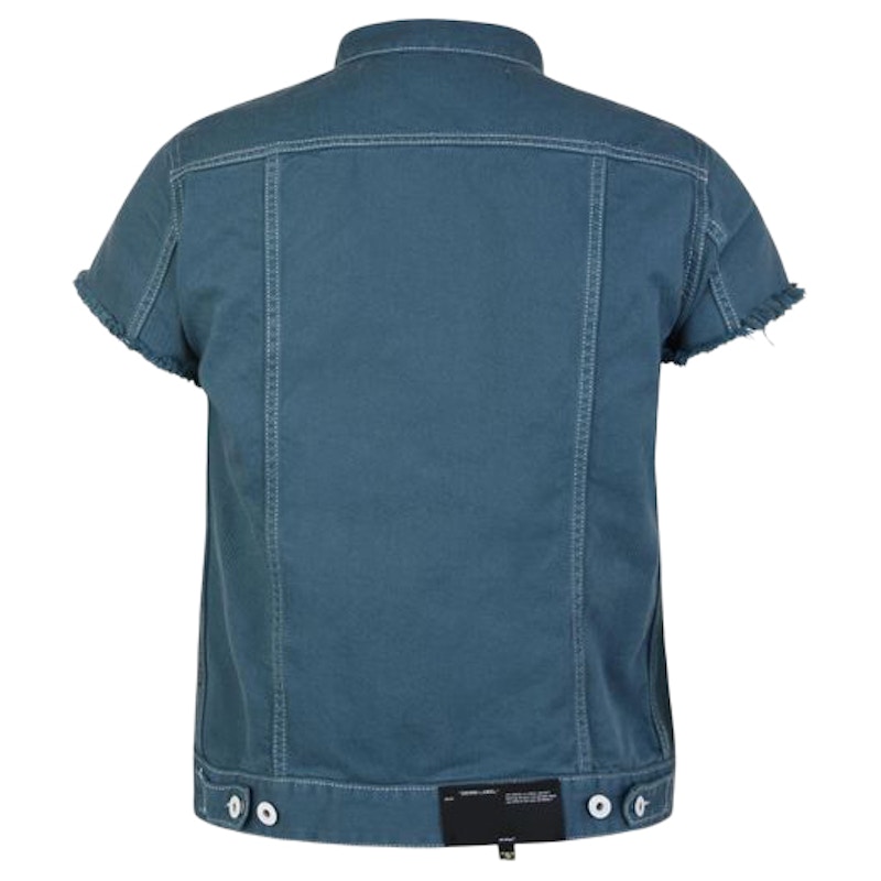 Order オフホワイト ジップデニムベスト (青)
