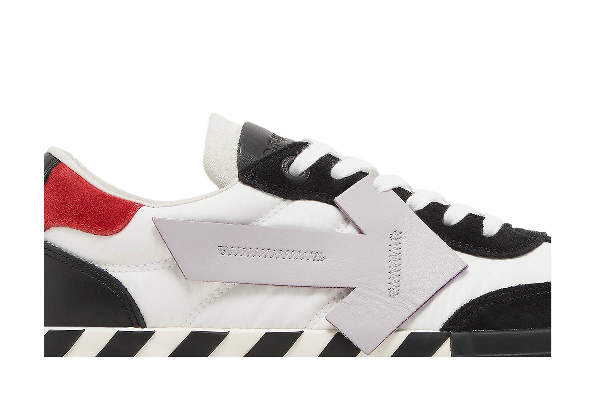Order Off-White Floating Arrow Low Vulc Leather 'Black White Red' OMIA232S23LEA001-1037