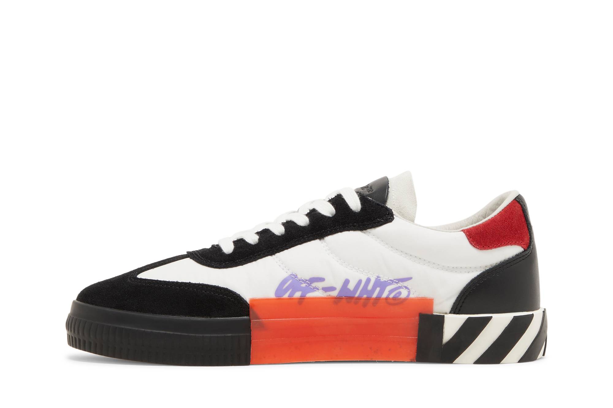 Lookbook Off-White Floating Arrow Low Vulc Leather 'Black White Red' OMIA232S23LEA001-1037