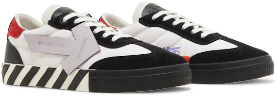 Cheap OFF-WHITE 皮質 圓頭繫帶 防滑 低筒 帆布鞋 男款 黑白色