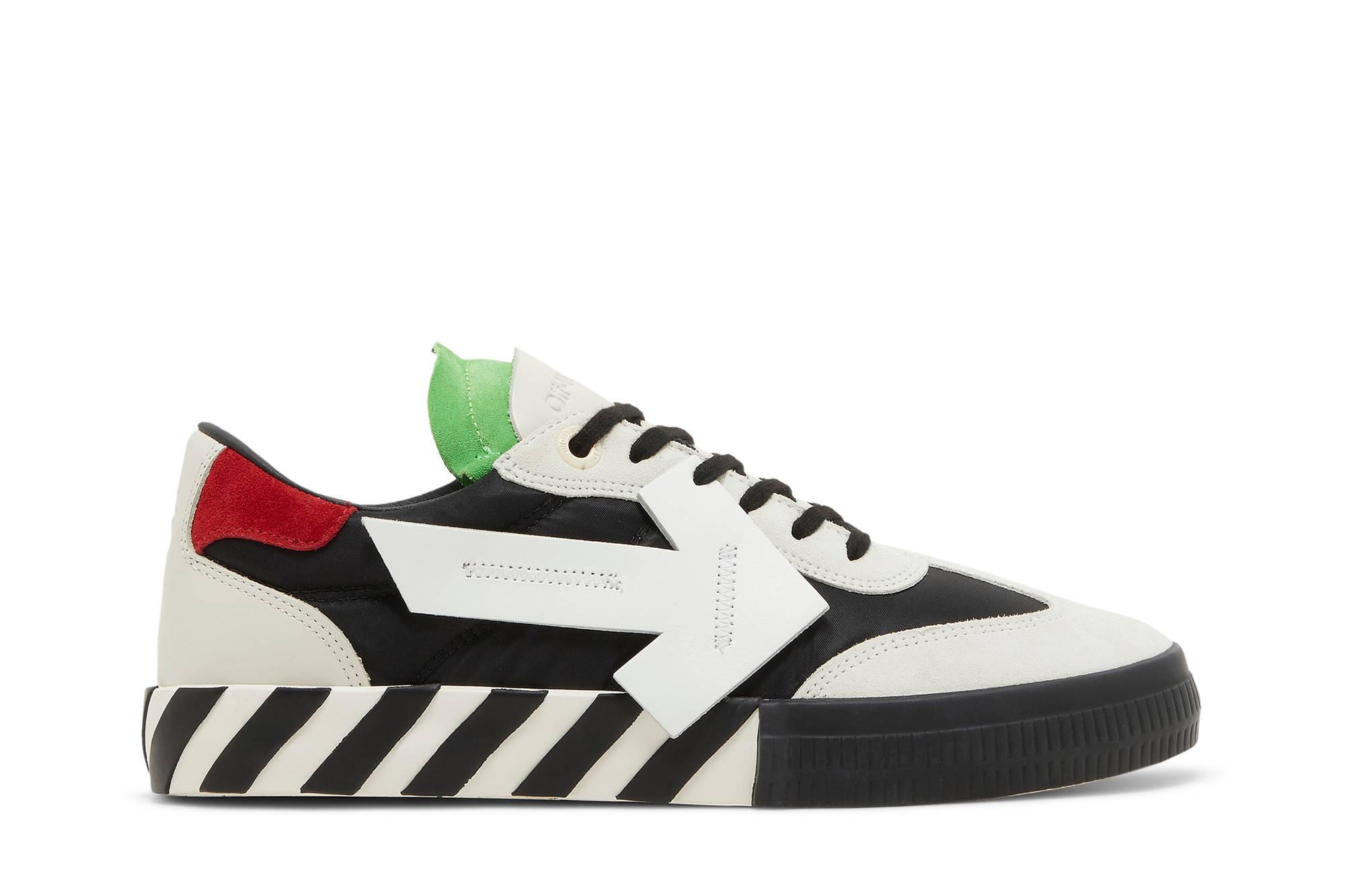 Off-White Floating Arrow Low Vulc Leather 'White Black Green' OMIA232S23LEA0010301