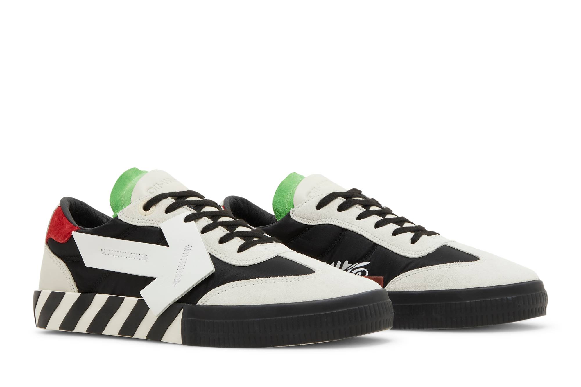 Cheap オフホワイト ローカット バルカ レザー 白黒緑 OMIA232S23LEA0010301
