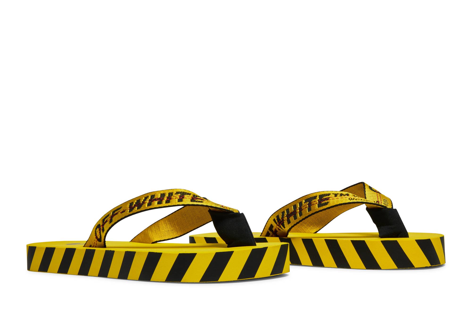 Cheap OFF-WHITE 字母印花 平跟 時尚涼拖 男款 黃色