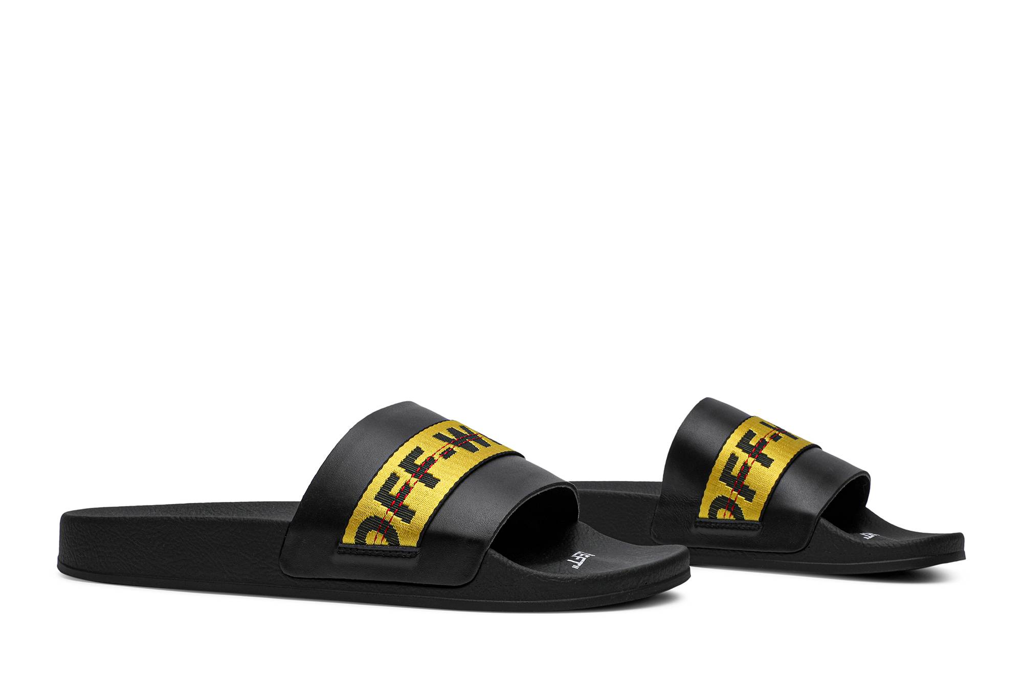 Cheap Off-White 工业拖鞋 '黑黄' OMIA088R19C22038-1060