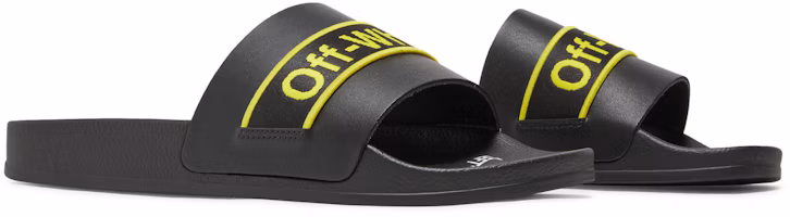 Cheap OFF-WHITE 小牛皮 Logo印花 時尚涼拖 男款 黑黃