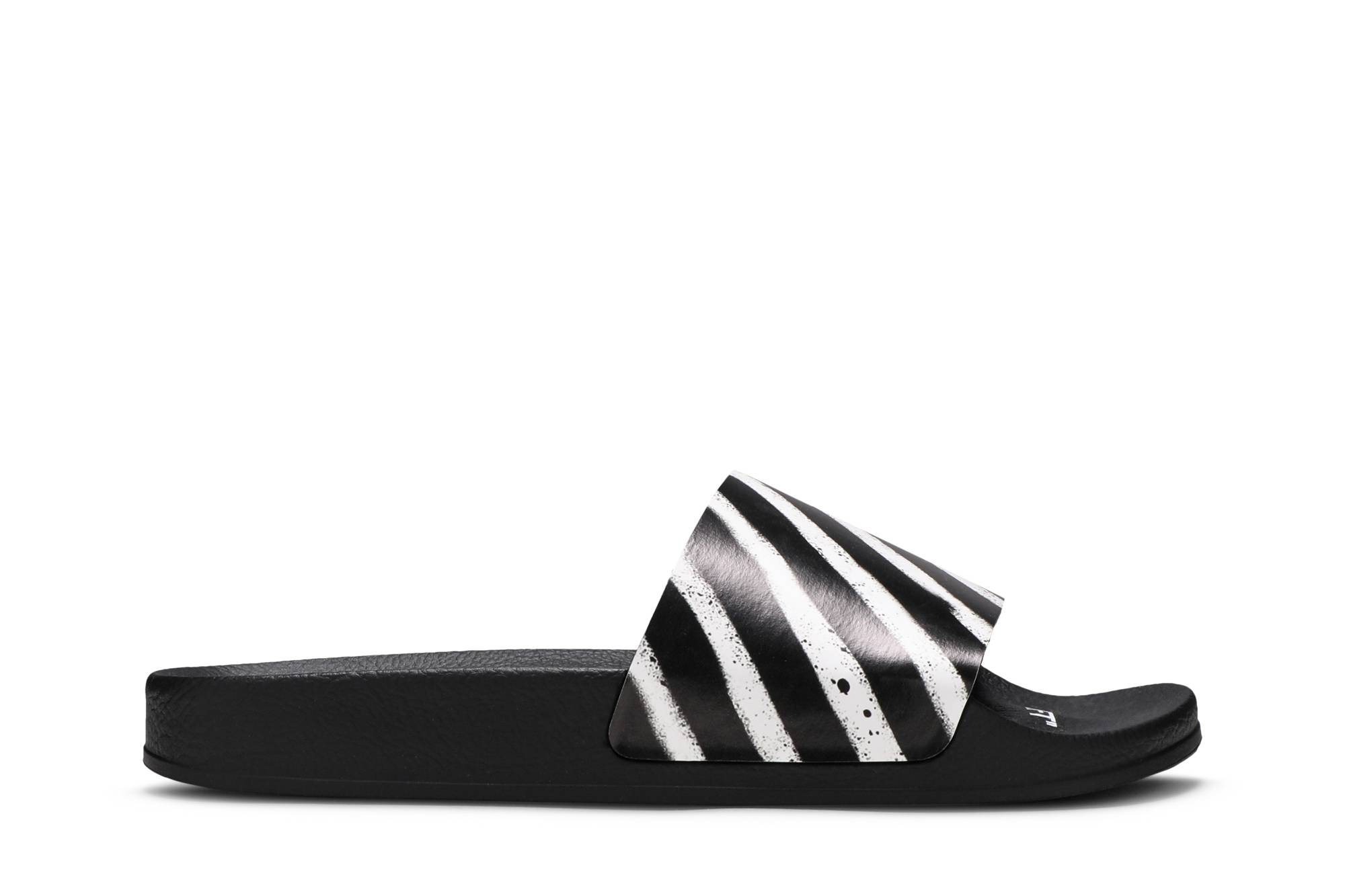 Off-White Industrial Sliders 'Diagonal Stripe - Black White'