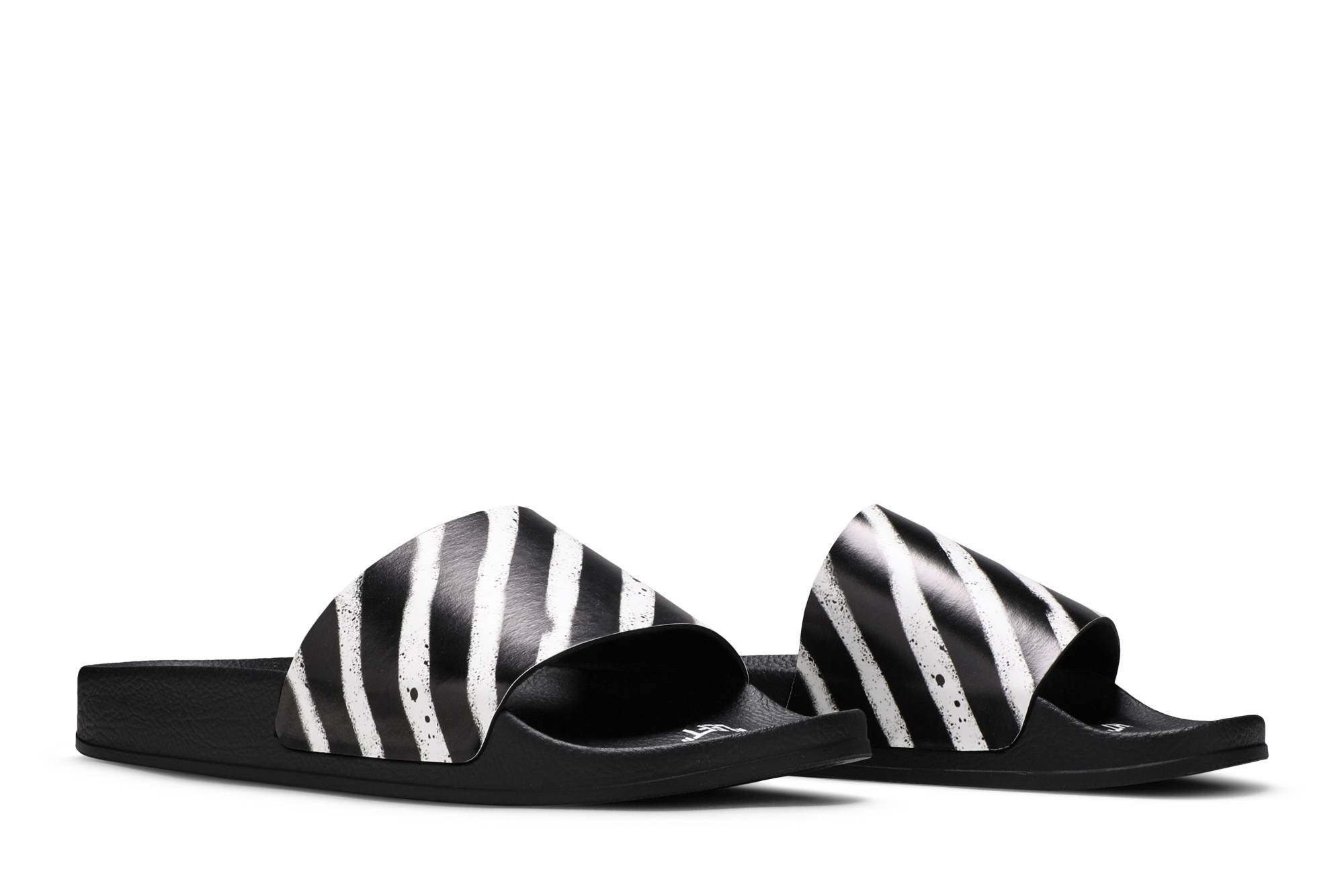 Off-White Industrial Sliders 'Diagonal Stripe - Black White' 圖 8