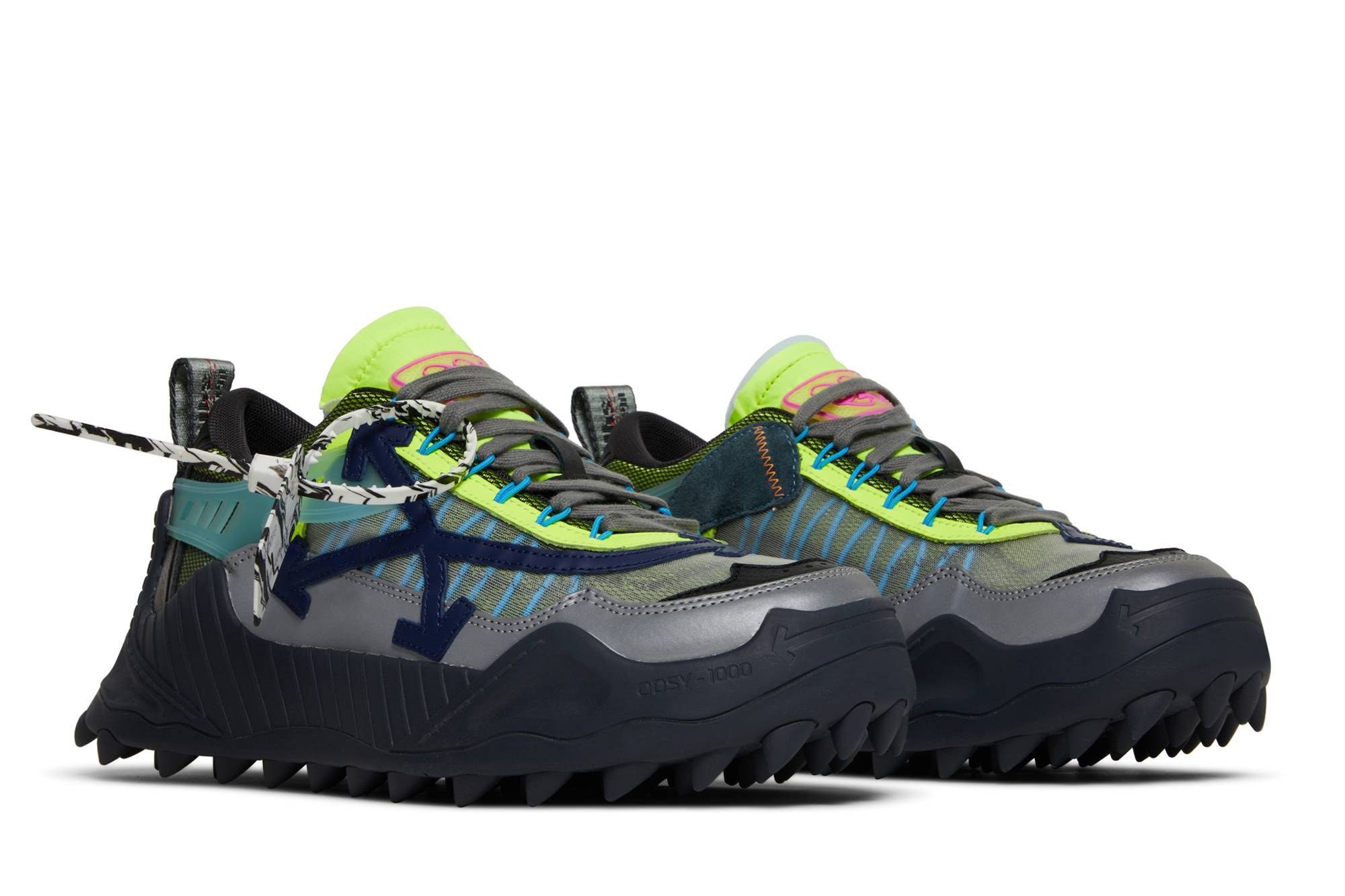 Cheap OFF-WHITE ODSY -1000 聚酯纖維 圓頭系帶 耐磨防滑 低筒 運動休閒鞋 男款 灰色