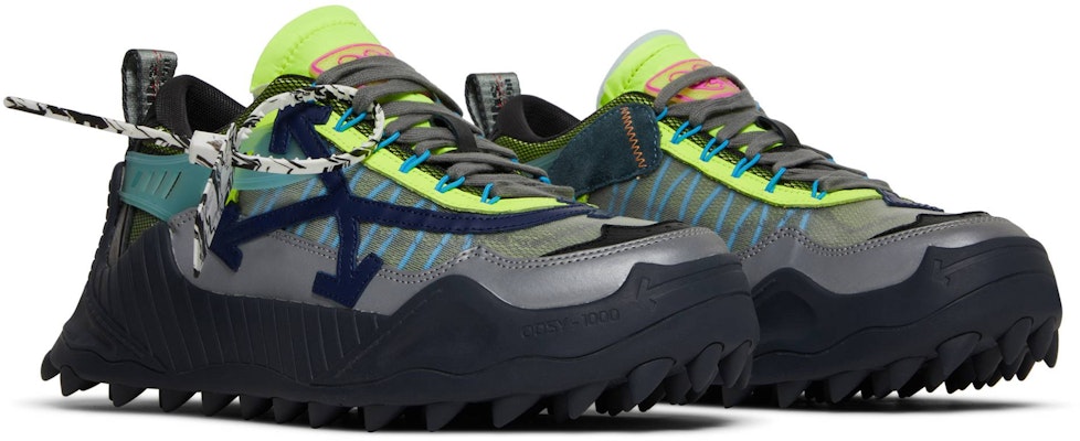 OFF-WHITE ODSY -1000 聚酯纖維 圓頭系帶 耐磨防滑 低筒 運動休閒鞋 男款 灰色 Cheap OFF-WHITE ODSY -1000 聚酯纖維 圓頭系帶 耐磨防滑 低筒 運動休閒鞋 男款 灰色