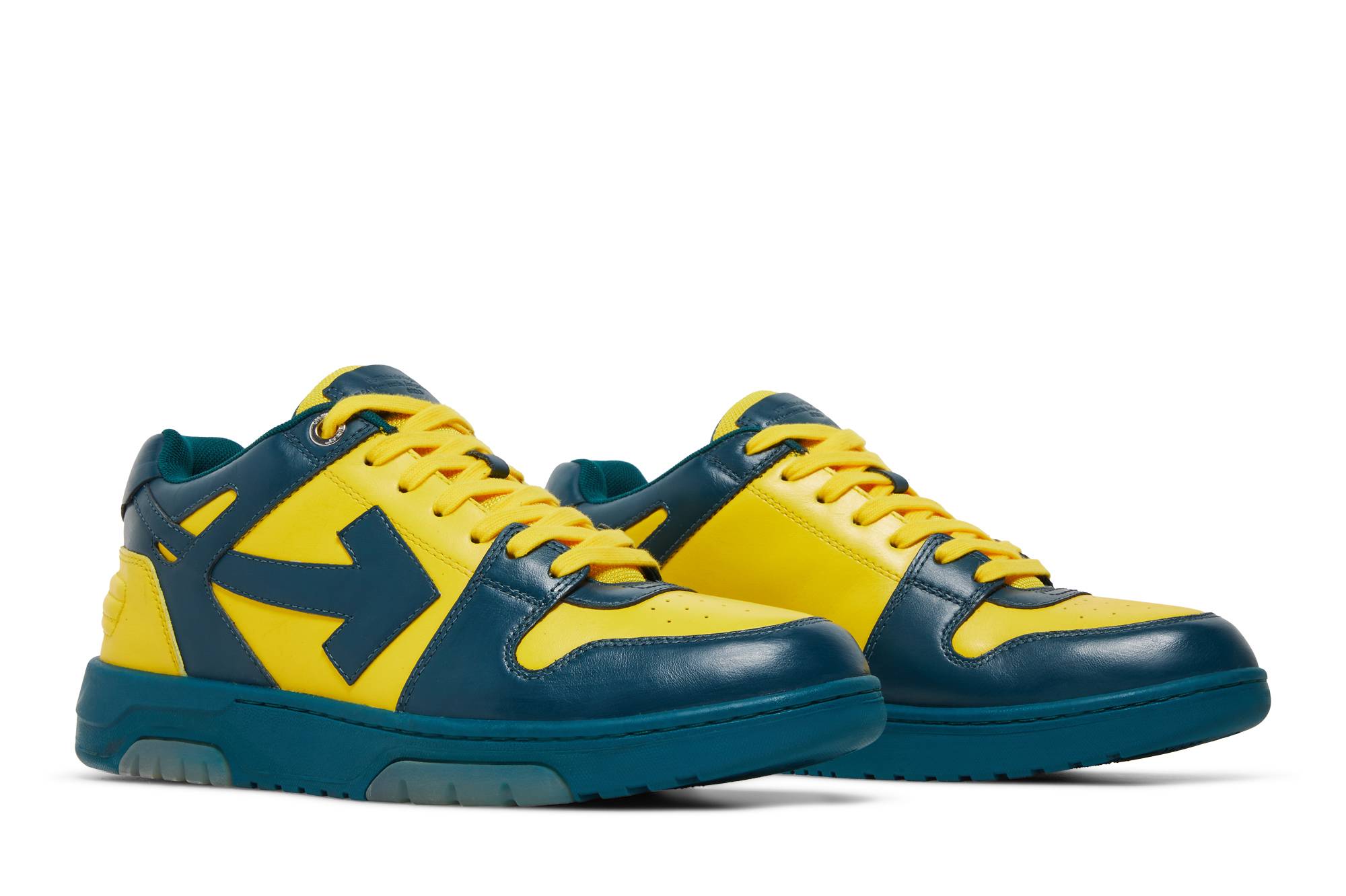 Cheap Off-White OOO低帮'蓝黄' OMIA189R21LEA001-4518