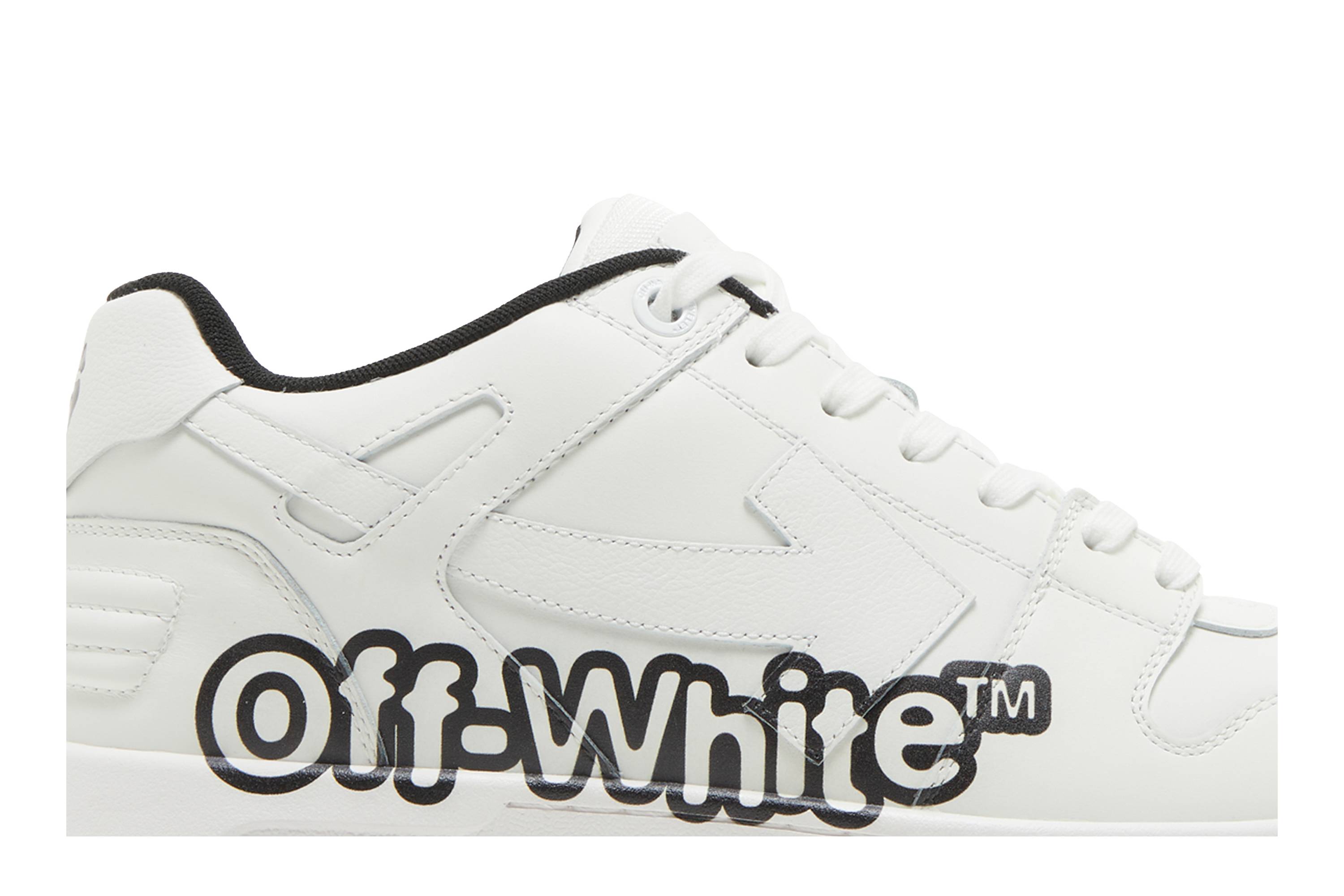 Order 오프화이트 아웃 오브 오피스 로우 '로고 프린트 - 화이트 블랙' omia189s22lea0040110