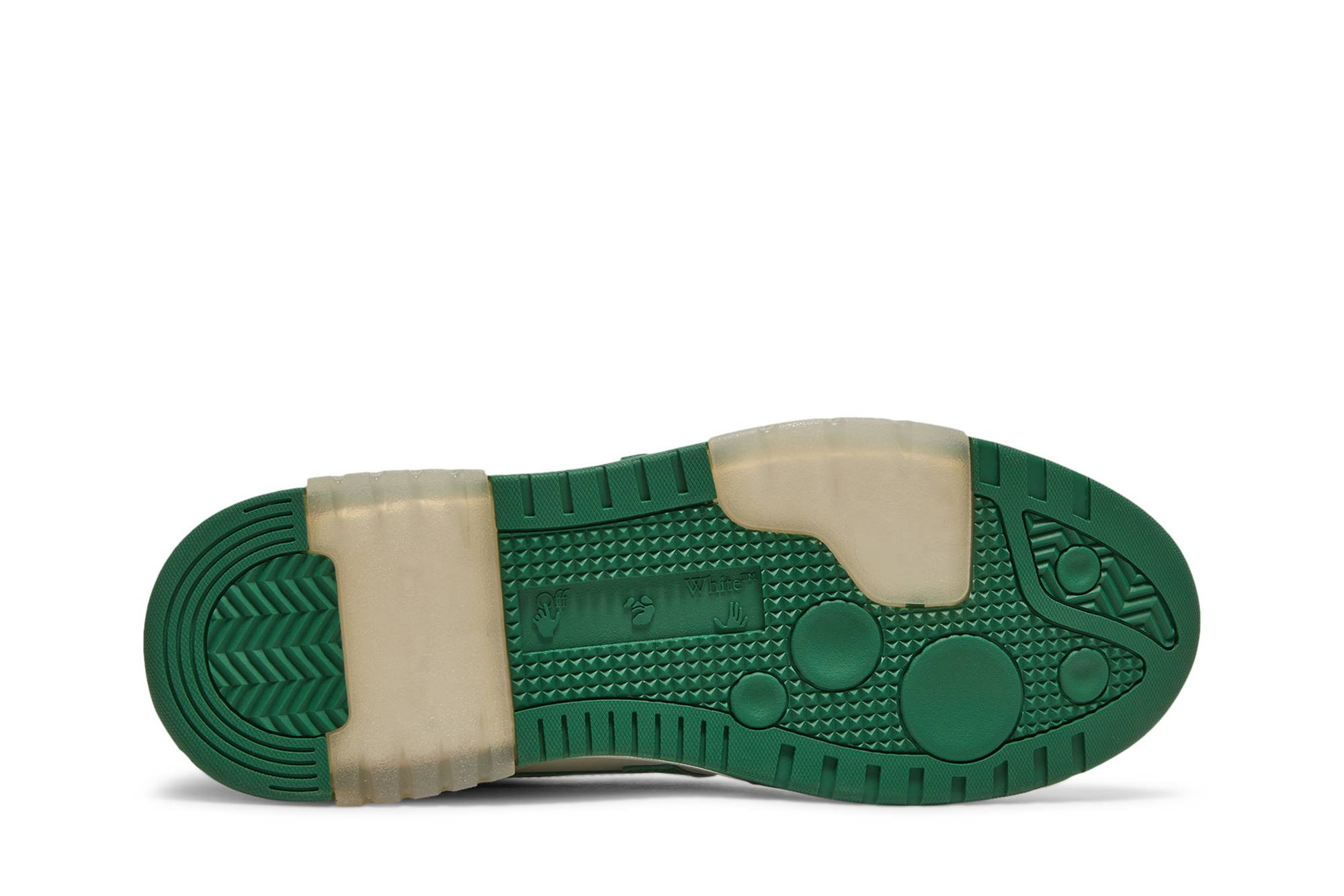 Shop OW 白绿低帮 'Out of Office' 运动鞋 OMIA189F21LEA001-0455