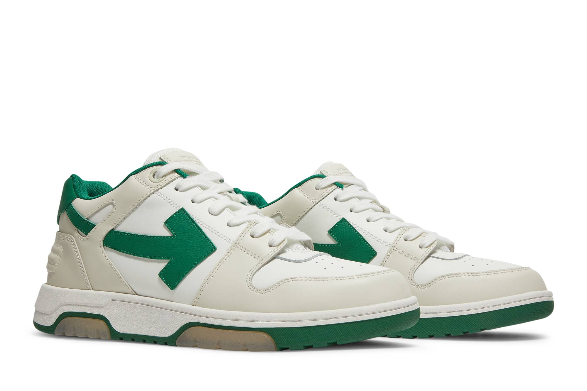 Cheap OW 白绿低帮 'Out of Office' 运动鞋 OMIA189F21LEA001-0455