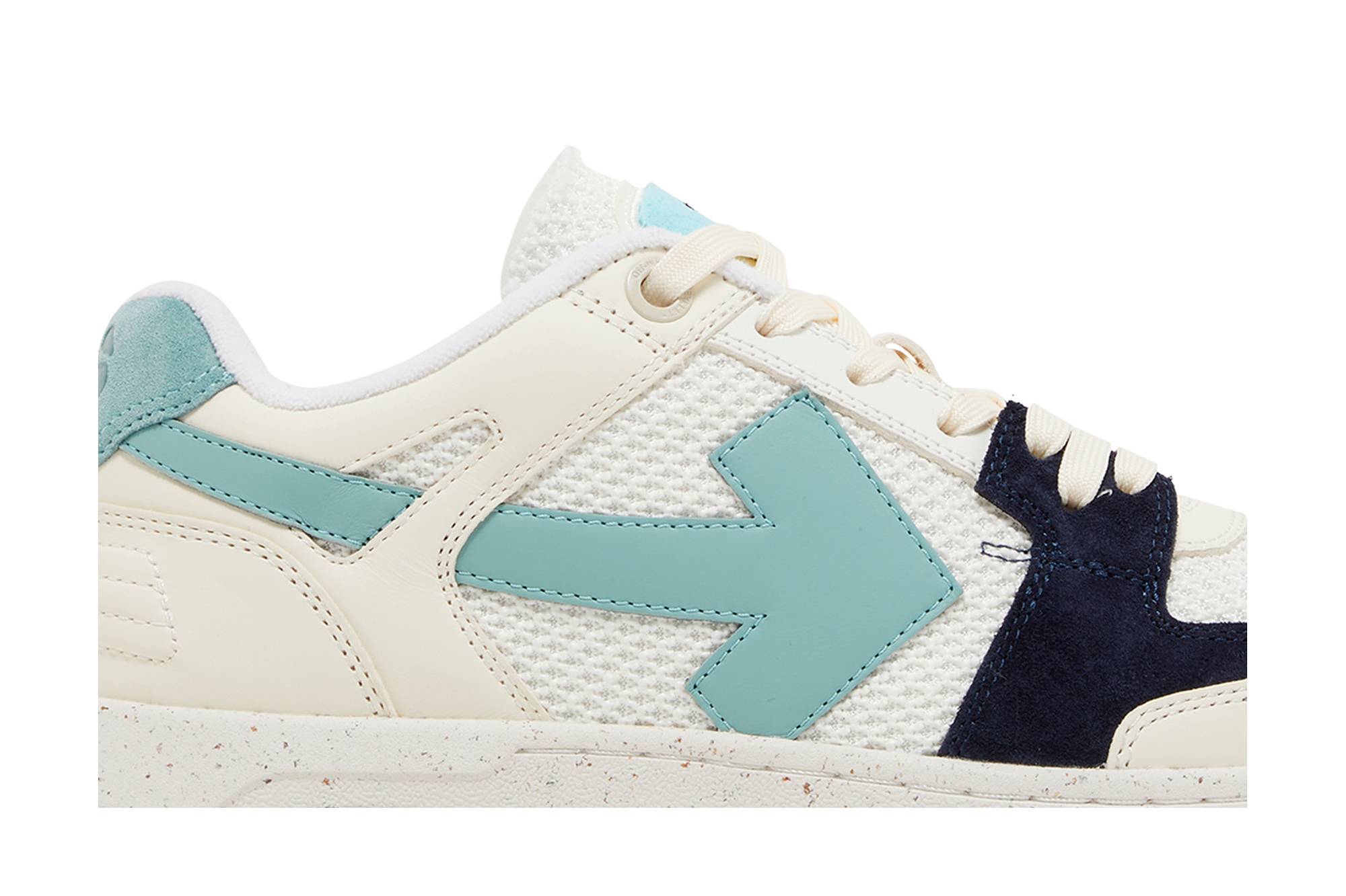 Order OFF-WHITE Out Of Office 皮革網布 低筒繫帶 時尚板鞋 男款 白藍