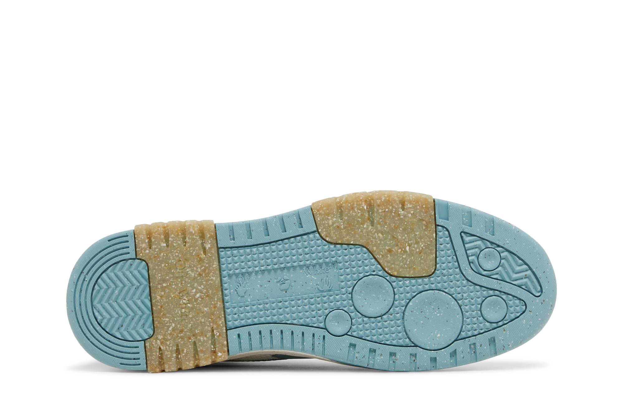 Shop OFF-WHITE Out Of Office 皮革網布 低筒繫帶 時尚板鞋 男款 白藍