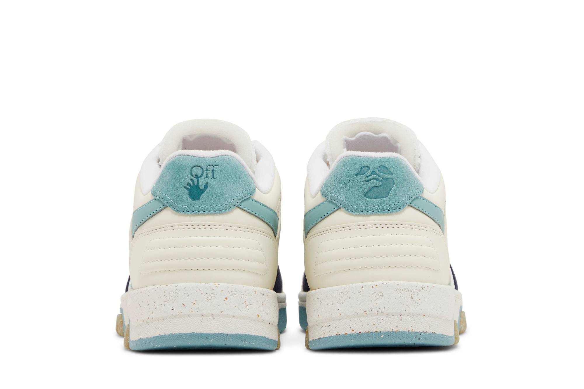 Details for OFF-WHITE Out Of Office 皮革網布 低筒繫帶 時尚板鞋 男款 白藍