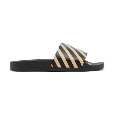 Off-White Sliders 'Diagonal Stripe - Black Beige'