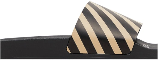 OFF-WHITE Diag 橡膠 套穿輕便舒適 時尚涼拖 男款 米黑 Order OFF-WHITE Diag 橡膠 套穿輕便舒適 時尚涼拖 男款 米黑