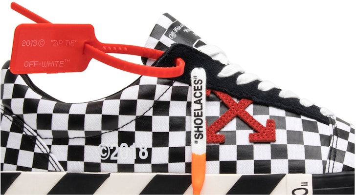 Off-White Vulc Low Top 'Hitam Putih Kotak-Kotak' OMIA085E183510019900 Order Off-White Vulc Low Top 'Hitam Putih Kotak-Kotak' OMIA085E183510019900