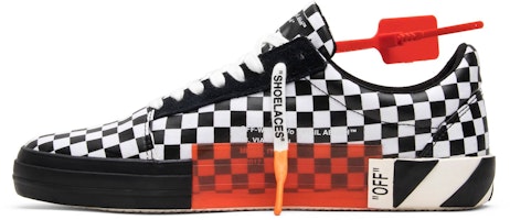 Off-White Vulc Low Top 'Hitam Putih Kotak-Kotak' OMIA085E183510019900 Lookbook Off-White Vulc Low Top 'Hitam Putih Kotak-Kotak' OMIA085E183510019900