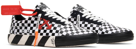 Off-White Vulc Low Top 'Hitam Putih Kotak-Kotak' OMIA085E183510019900 Cheap Off-White Vulc Low Top 'Hitam Putih Kotak-Kotak' OMIA085E183510019900