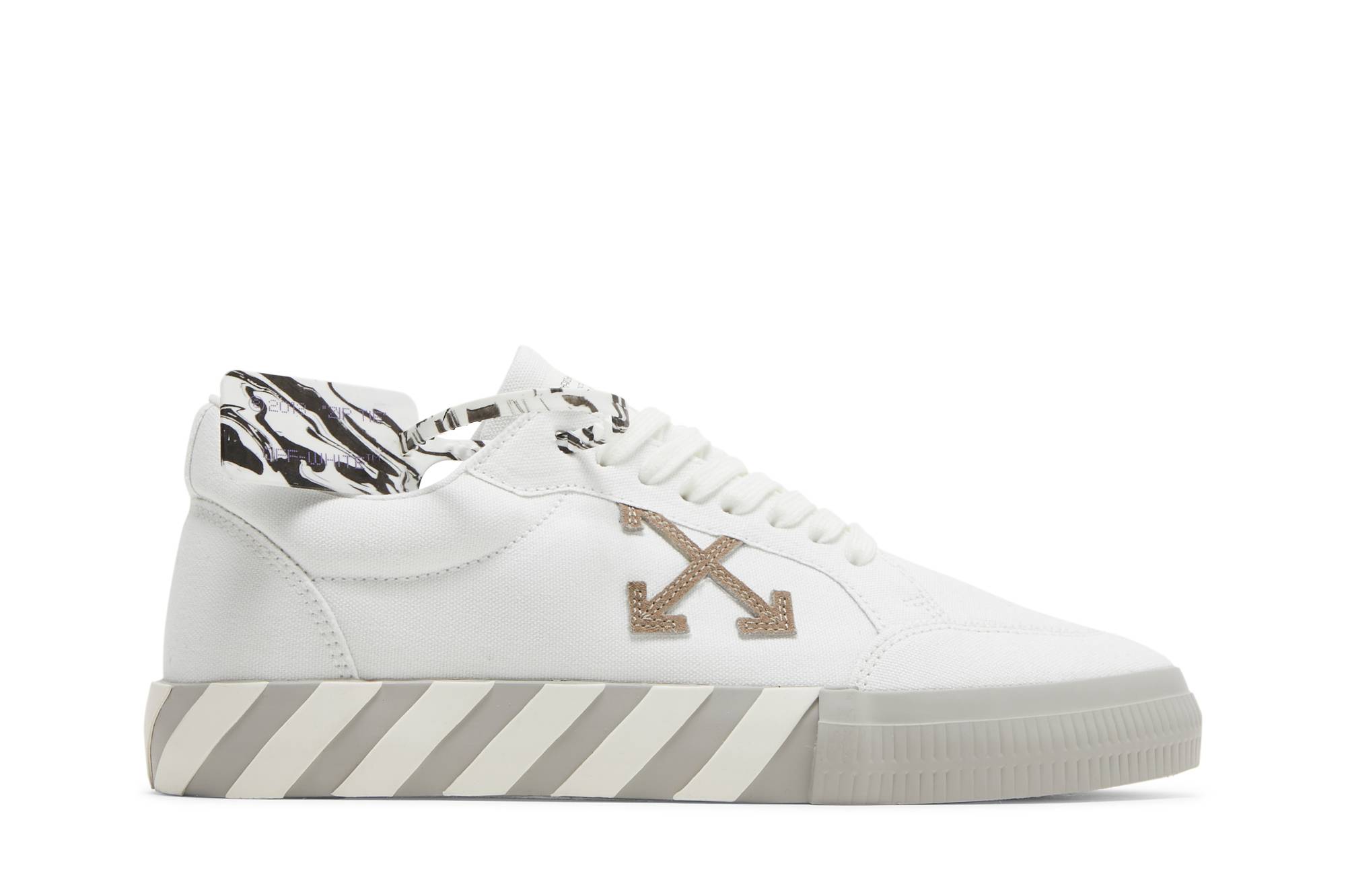 Buy OFF-WHITE 硫化帆布耐磨防滑低筒運動時尚板鞋 白色