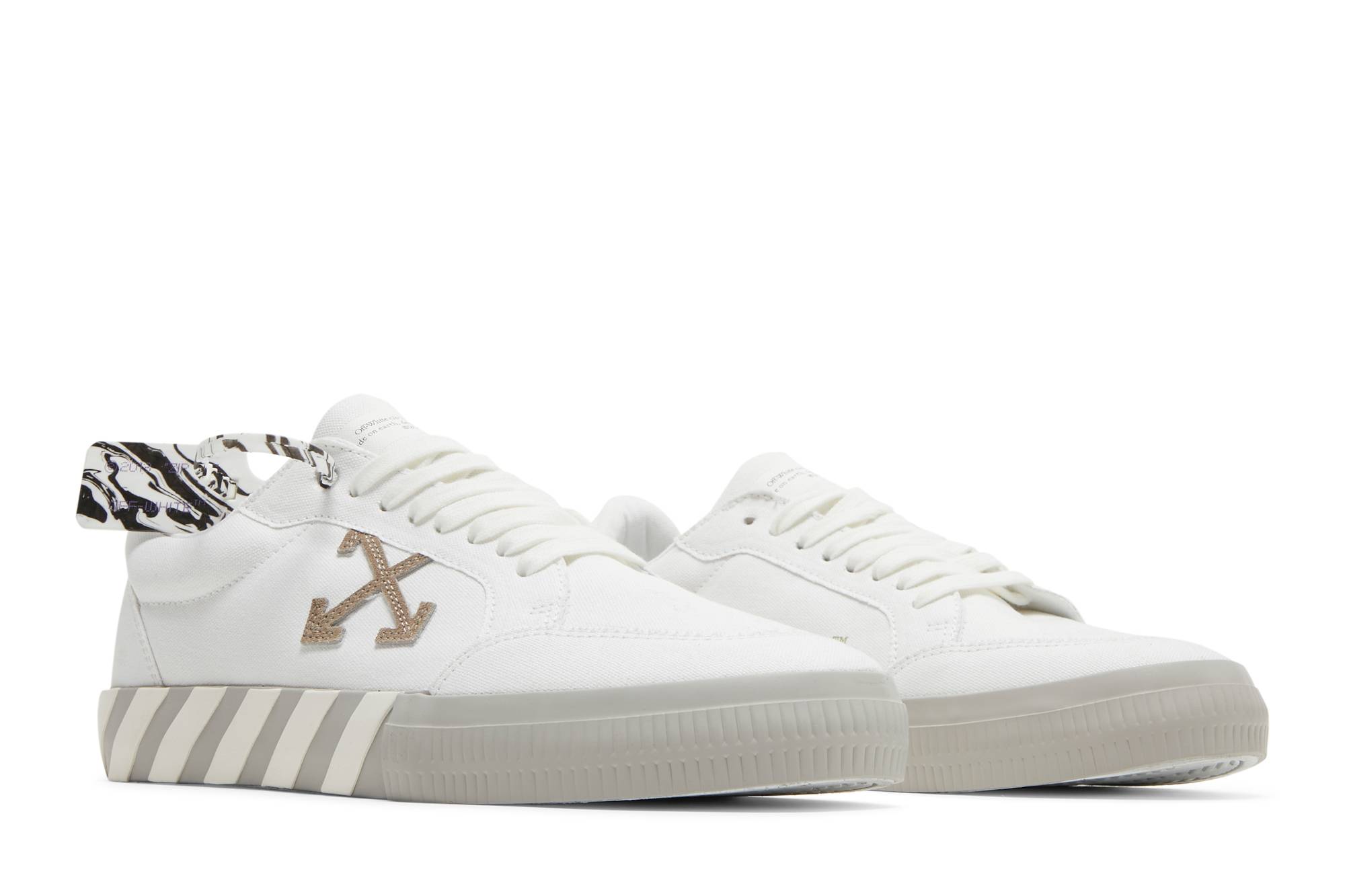 Cheap OFF-WHITE 硫化帆布耐磨防滑低筒運動時尚板鞋 白色