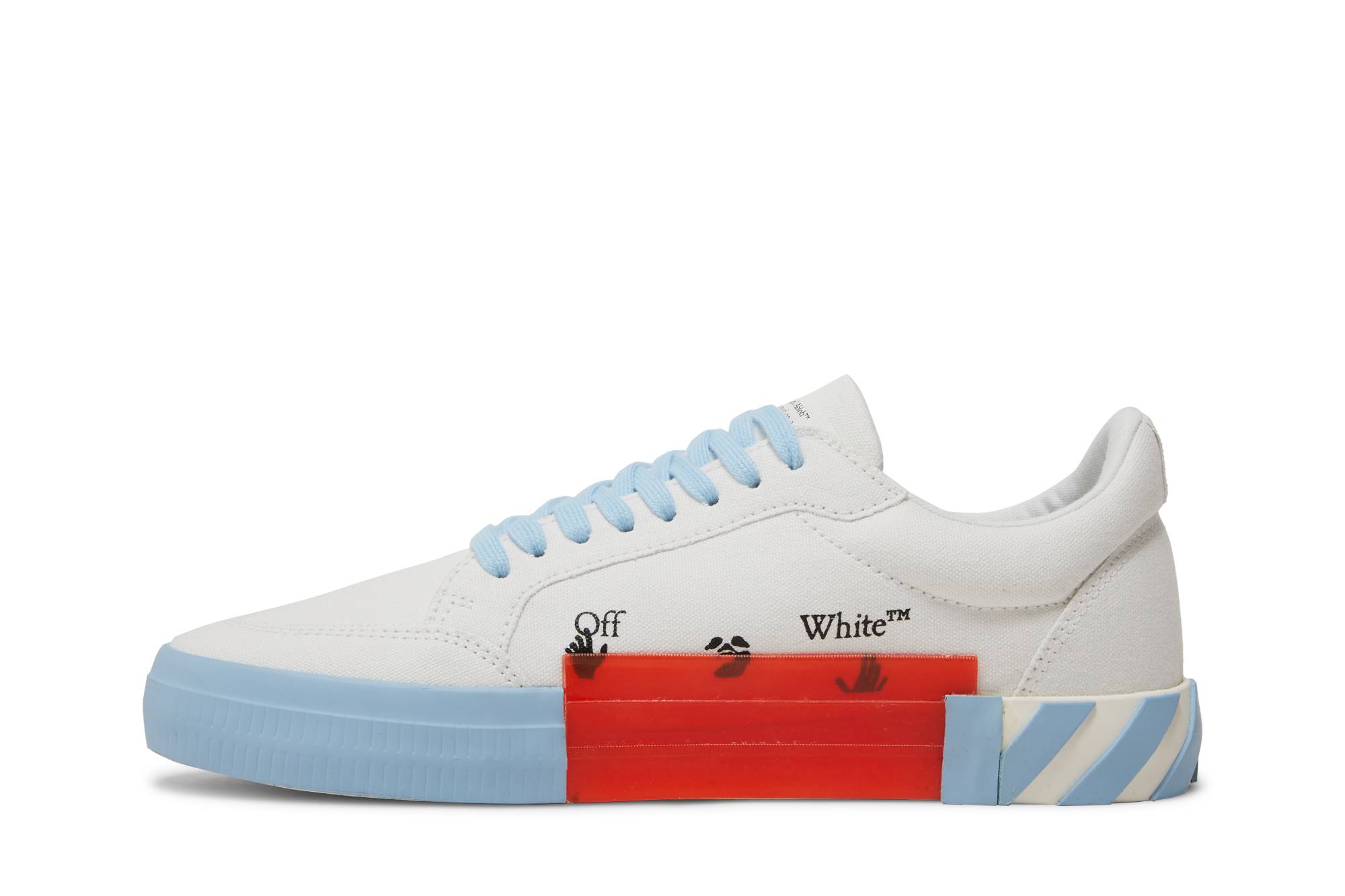 Lookbook Off-White Vulc 运动鞋 '白色浅蓝色' OMIA085C99FAB001-0140